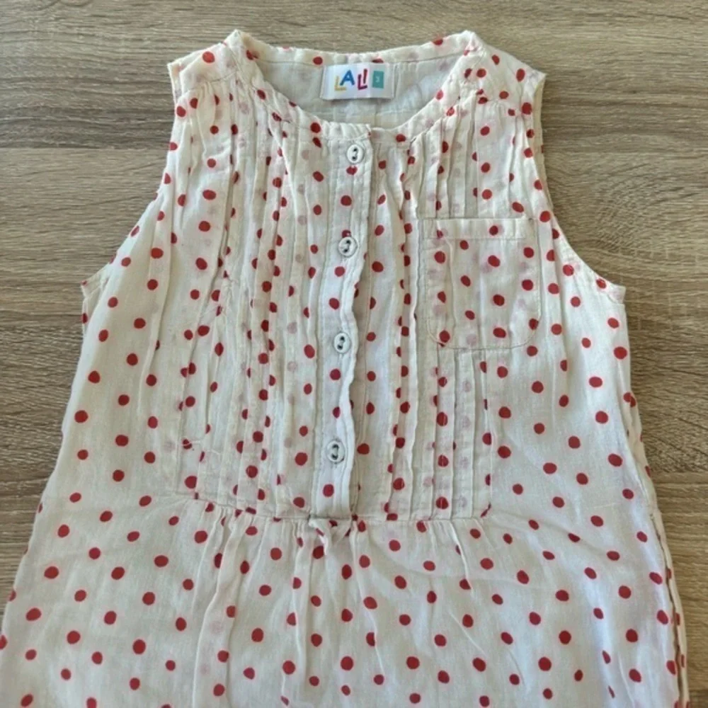 LALI Polkadot Cream & Red Pintuck Dress‎ 3T